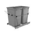 Rev-A-Shelf Rev-A-Shelf - Double 35 Quart Chrome Wire Bottom Mount Trash Can Pull-Out, Silver RV-18KD-17C S